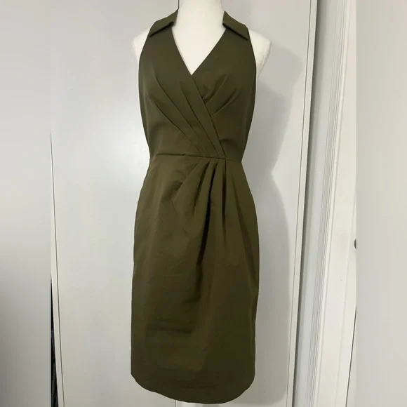 Adrianna Papell Olive Green Midi Dress - Picture 2 of 10